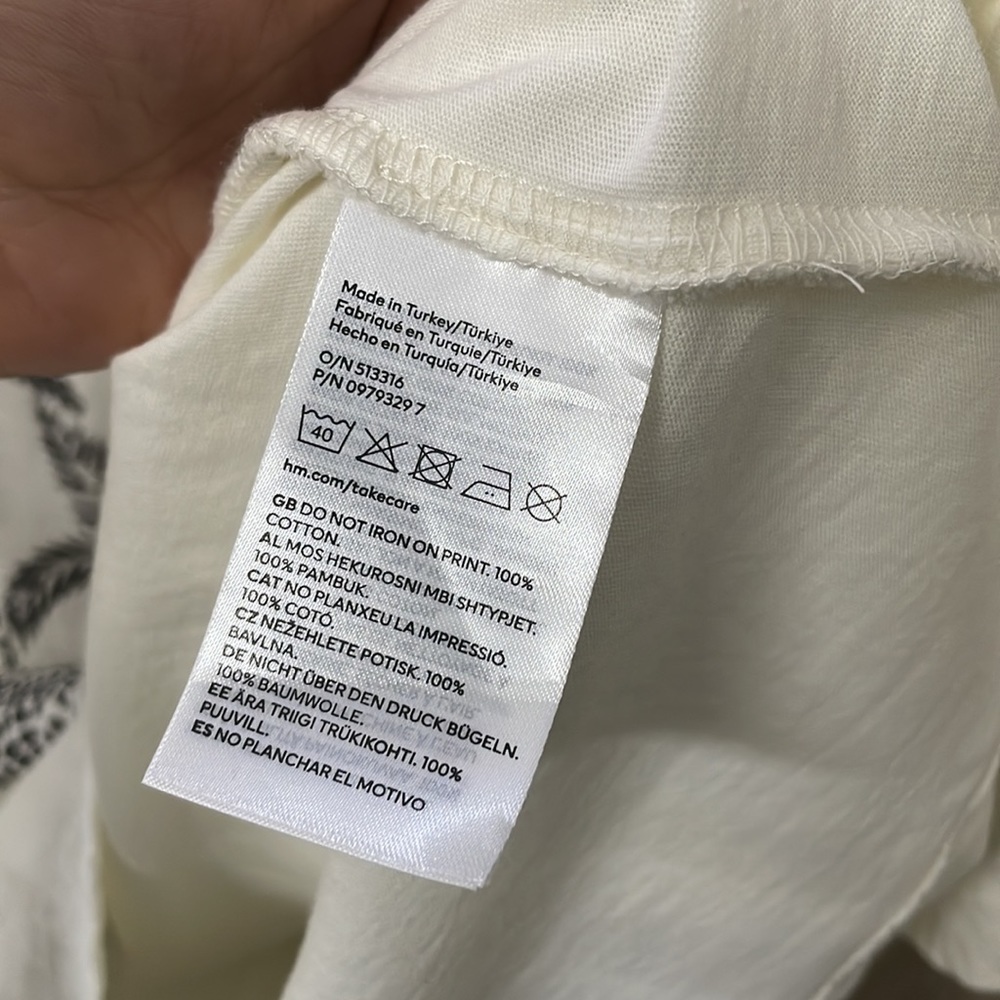 H&M cream/paradise beach cotton T-shirt | NWOT - Picture 11 of 11